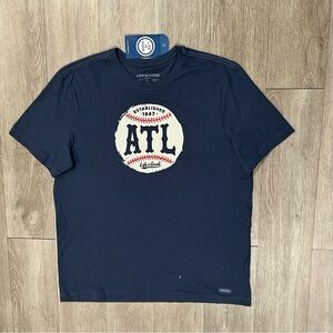 Mens Atlanta  Baseball Short Sleeve Crusher Tee Size Large NWT